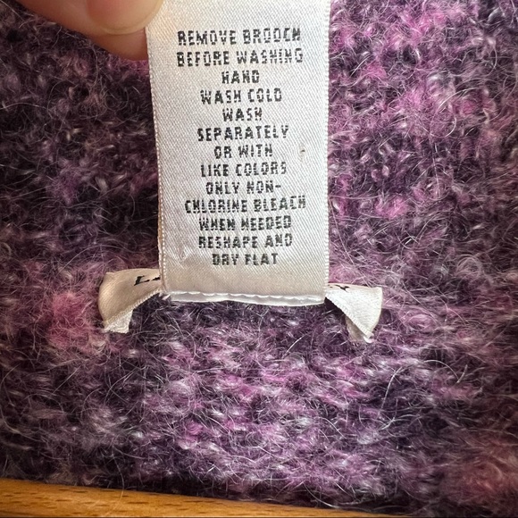 Laura Ashley Womens Sweater Size XL Purple Boucle Knit Long One Button Cardigan - Picture 16 of 16